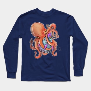 Octopus attacking a Space Rocket Long Sleeve T-Shirt